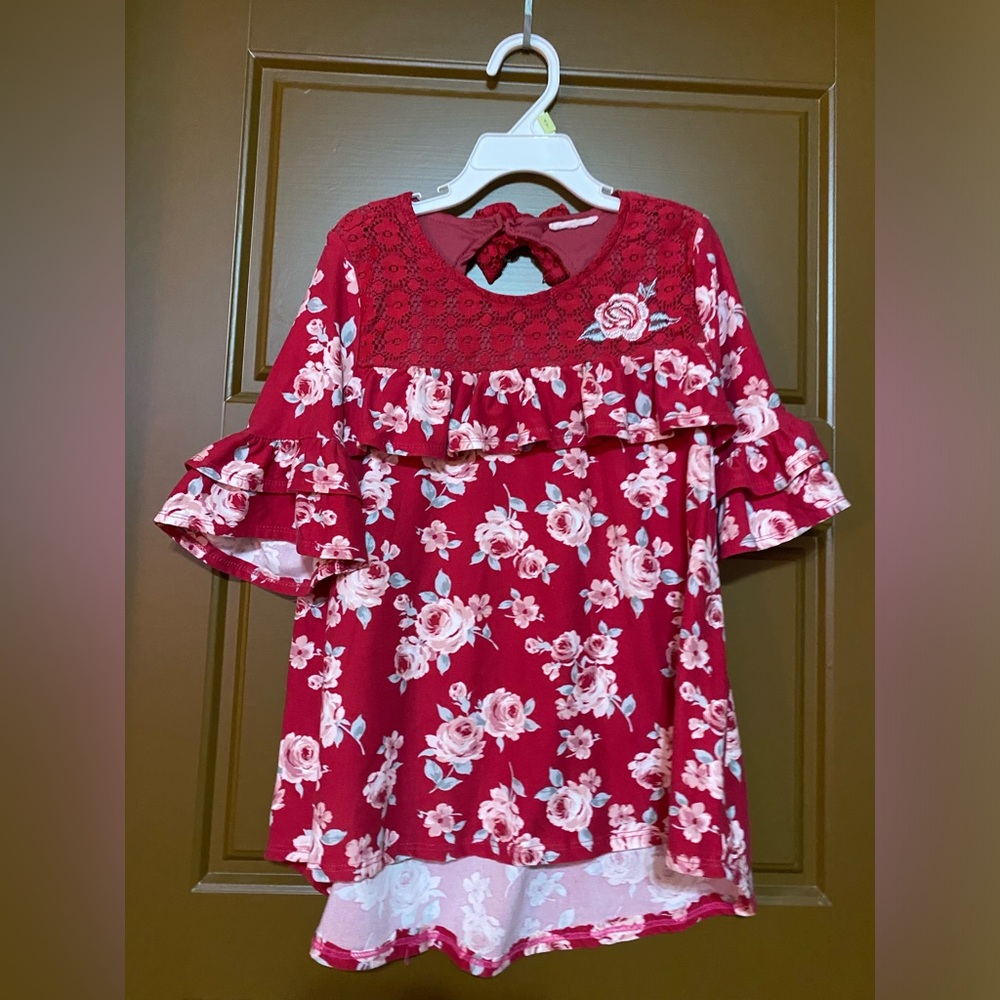 Girls Flower Long Sleeve Blouse❤️